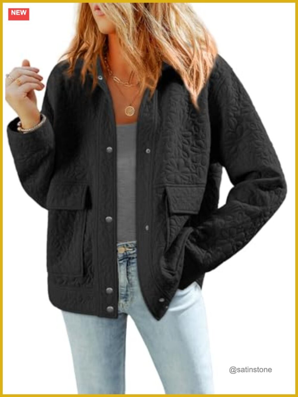 Women's Jacquard Casual Jacket Long Sleeve Button Up Coat